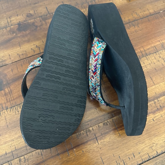 Yellow Box Women's Black Sandals with Multicolor Beading - Picture 2 of 4